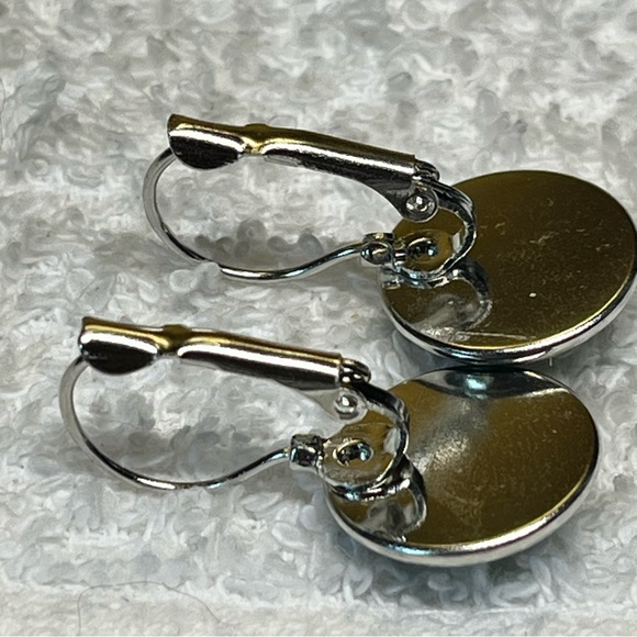 Pretty Silver peacock earrings lever back - Picture 5 of 8